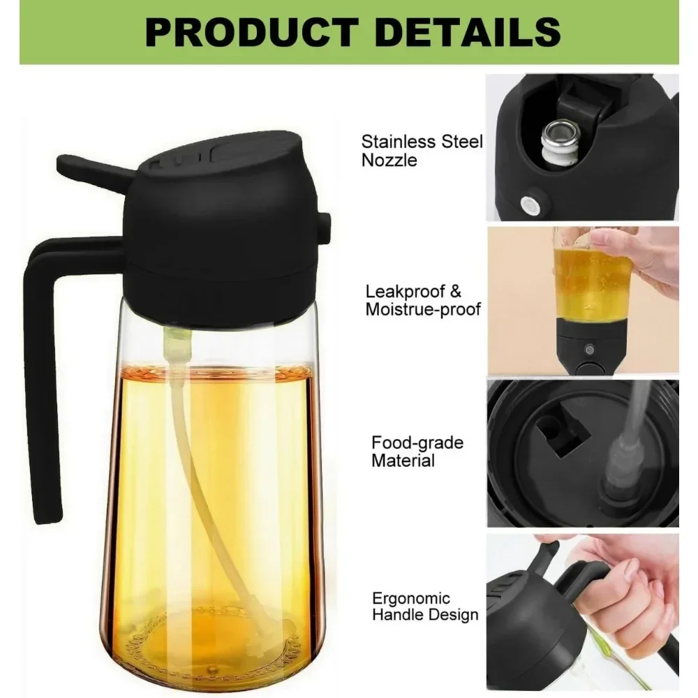 Kitchen Gadgets Oil Spray - Pulvérisateur d'huile en plastique 2-en-1 500