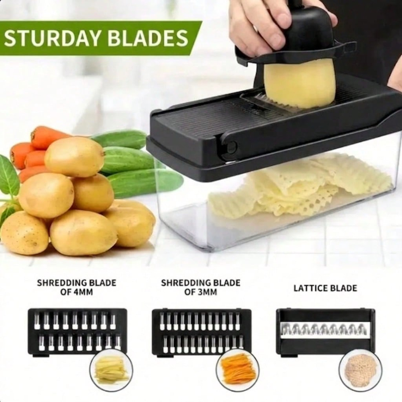 Coupe-légumes noir 16 en 1, ha - Kitchen Gadgets Vegetable Chopper avis et prix