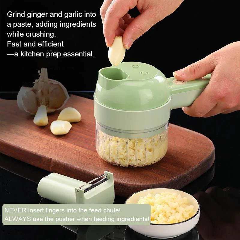 Coupe-légumes électrique 4 en  - Kitchen Gadgets Vegetable Chopper avis et prix